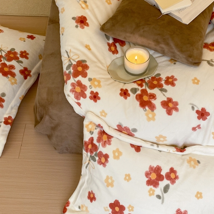 91家纺网 家纺一手货源 找家纺 时光里 2022新款230g正宗全消光印花牛奶绒四件套 莫奈