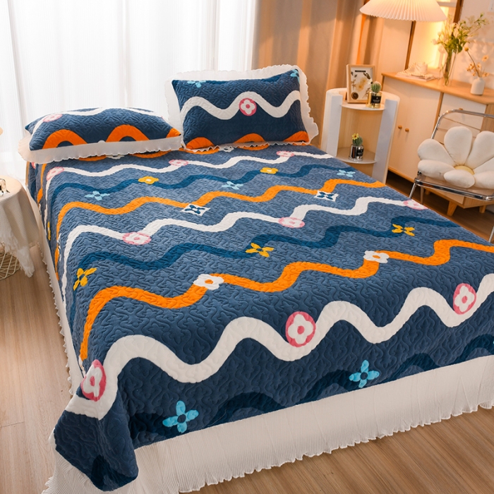 91家纺网 家纺一手货源 找家纺 迷仙巢 2022新款牛奶绒床盖款 心动