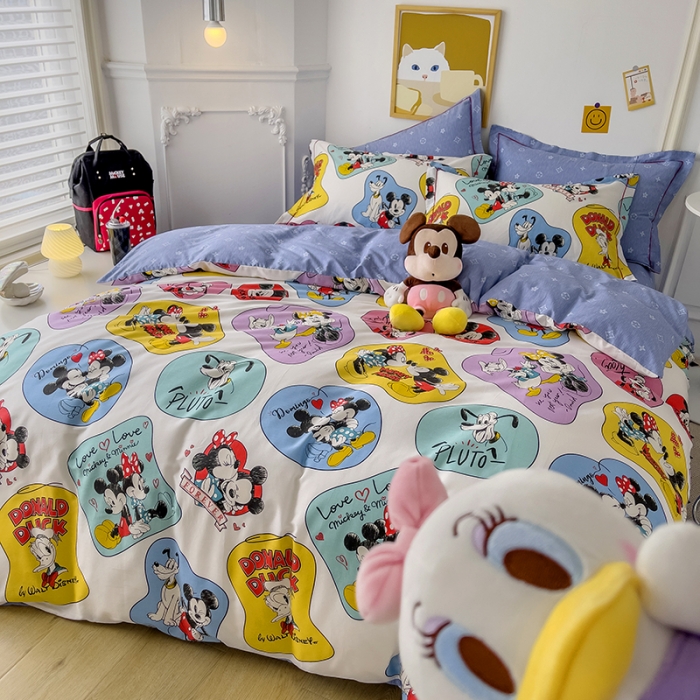 91家纺网 家纺一手货源 找家纺 小芽家居 迪士尼全棉四件套 快乐一家