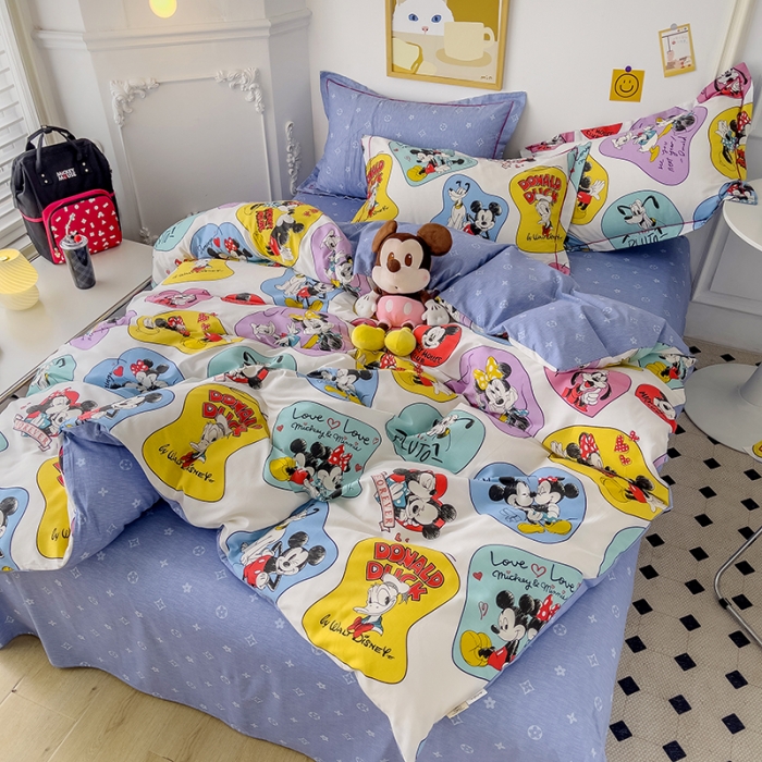 91家纺网 家纺一手货源 找家纺 小芽家居 迪士尼全棉四件套 快乐一家