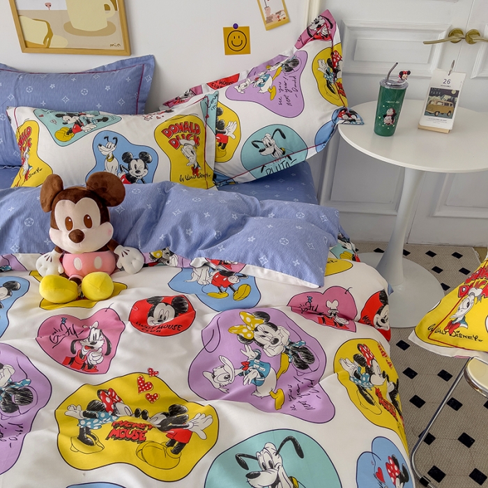 91家纺网 家纺一手货源 找家纺 小芽家居 迪士尼全棉四件套 快乐一家