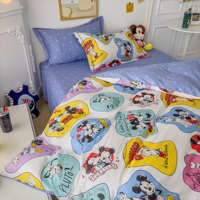 91家纺网 家纺一手货源 找家纺 小芽家居 迪士尼全棉四件套 快乐一家