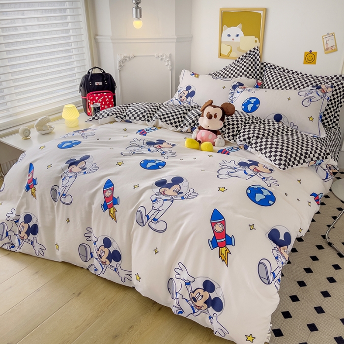 91家纺网 家纺一手货源 找家纺 小芽家居 迪士尼全棉四件套 太空米奇