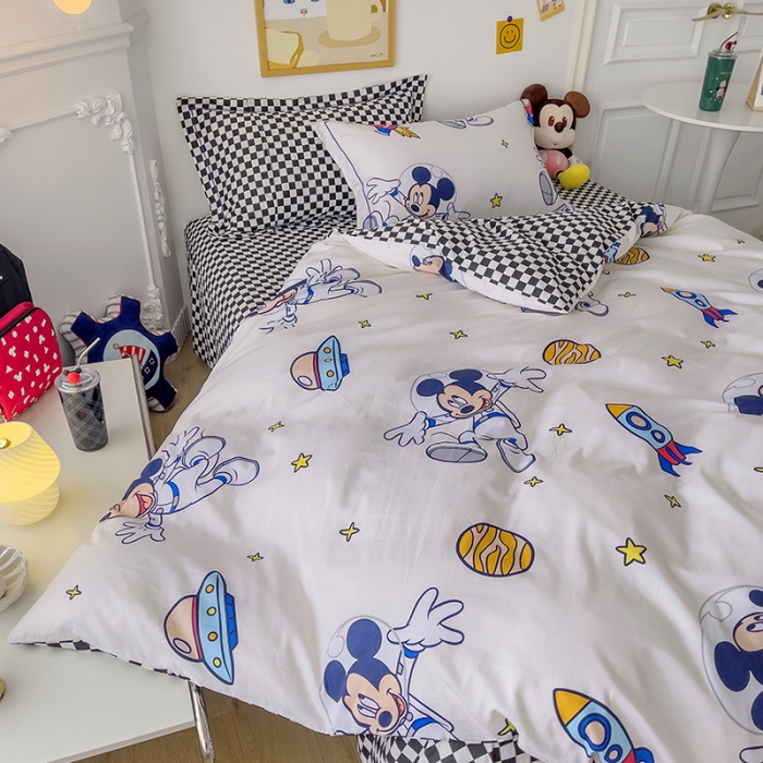 91家纺网 家纺一手货源 找家纺 小芽家居 迪士尼全棉四件套 太空米奇