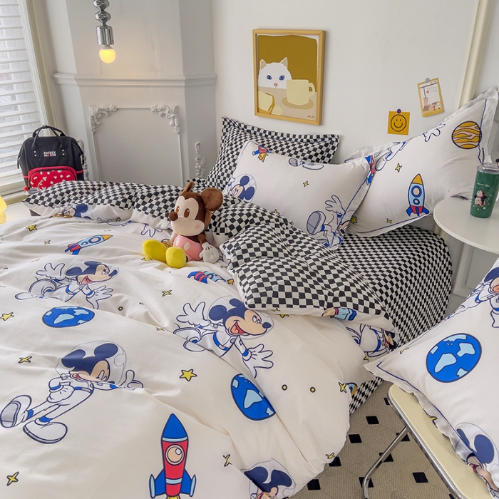 91家纺网 家纺一手货源 找家纺 小芽家居 迪士尼全棉四件套 太空米奇