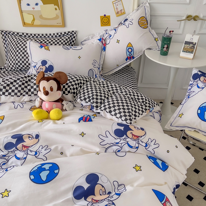 91家纺网 家纺一手货源 找家纺 小芽家居 迪士尼全棉四件套 太空米奇