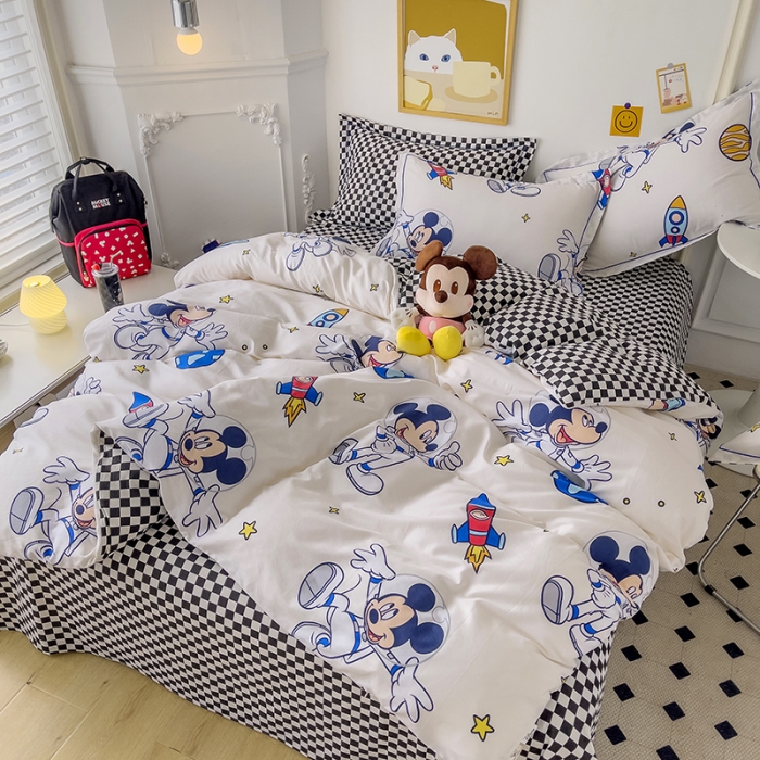 91家纺网 家纺一手货源 找家纺 小芽家居 迪士尼全棉四件套 太空米奇
