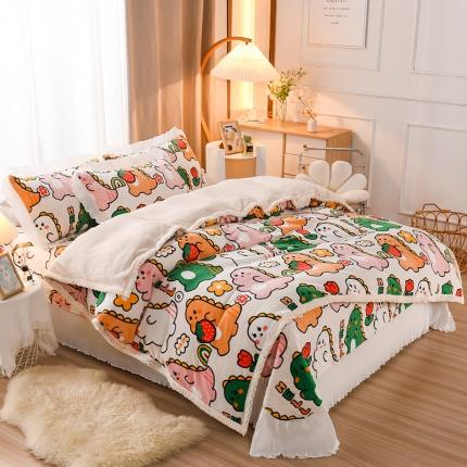 91家纺网 家纺一手货源 找家纺 （总）迷仙巢 2022新款牛奶绒床盖款四件套