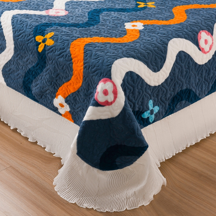 91家纺网 家纺一手货源 找家纺 迷仙巢 2022新款牛奶绒床盖款四件套 心动