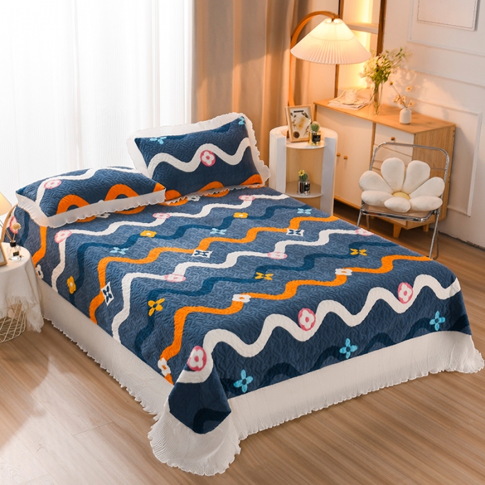 91家纺网 家纺一手货源 找家纺 迷仙巢 2022新款牛奶绒床盖款四件套 心动