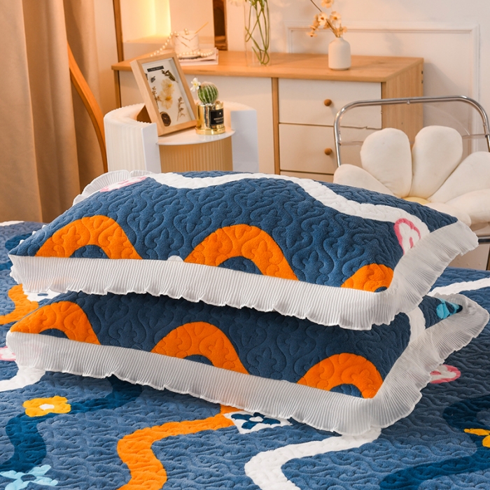 91家纺网 家纺一手货源 找家纺 迷仙巢 2022新款牛奶绒床盖款四件套 心动