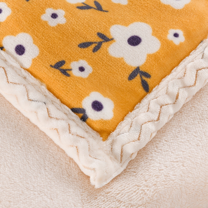 91家纺网 家纺一手货源 找家纺 迷仙巢 2022新款牛奶绒拼北极绒盖毯 田园生活