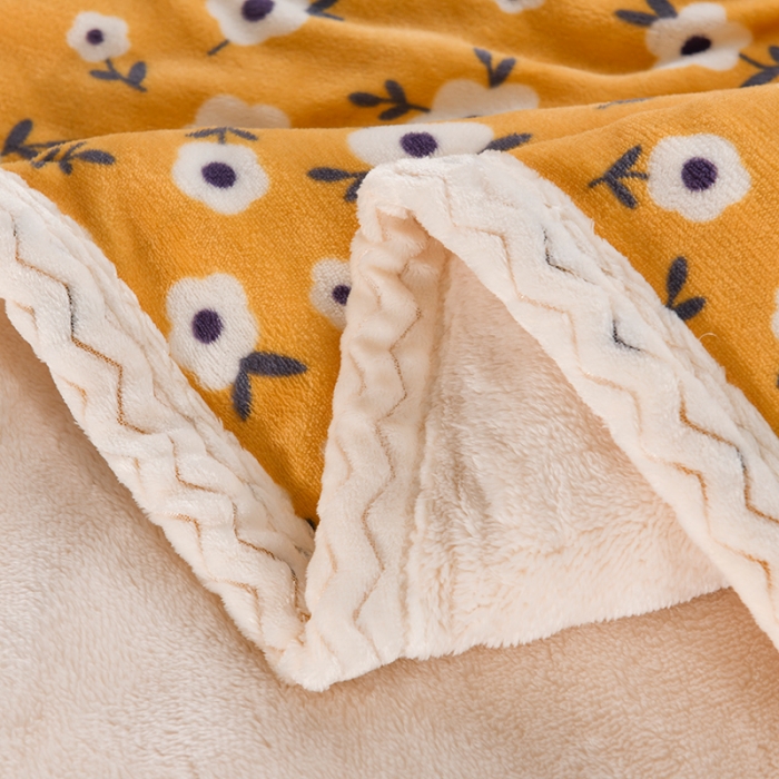 91家纺网 家纺一手货源 找家纺 迷仙巢 2022新款牛奶绒拼北极绒盖毯 田园生活