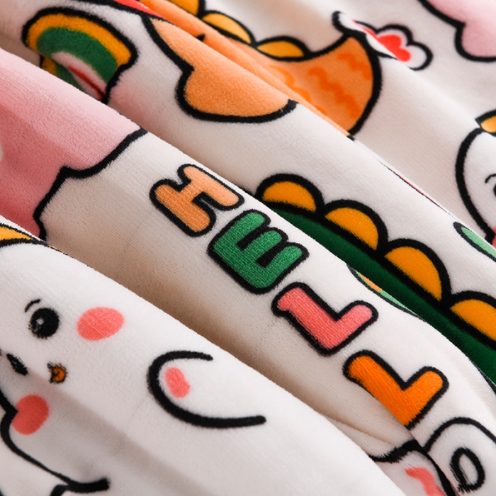 91家纺网 家纺一手货源 找家纺 迷仙巢 2022新款牛奶绒拼北极绒盖毯 小恐龙