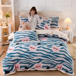 91家纺网 家纺一手货源 找家纺 （总）迷仙巢 2022新款牛奶绒拼北极绒贝贝绒包边四件套,爱的憧憬,格子熊,绿白格,马到成功,田园生活,向阳花开,小恐龙,小奶牛,心动,心心相印