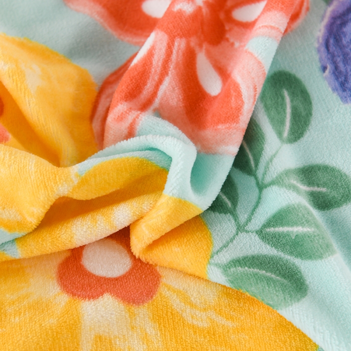 91家纺网 家纺一手货源 找家纺 迷仙巢 2022新款牛奶绒拼北极绒贝贝绒包边四件套 向阳花开