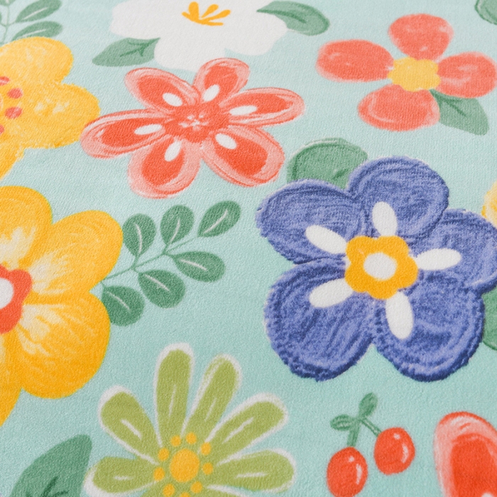 91家纺网 家纺一手货源 找家纺 迷仙巢 2022新款牛奶绒拼北极绒贝贝绒包边四件套 向阳花开