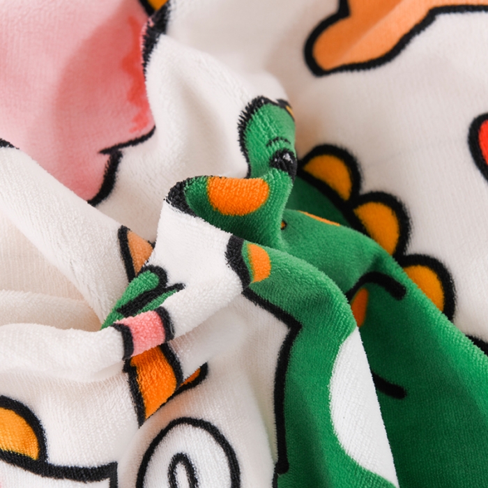 91家纺网 家纺一手货源 找家纺 迷仙巢 2022新款牛奶绒拼北极绒贝贝绒包边四件套 小恐龙