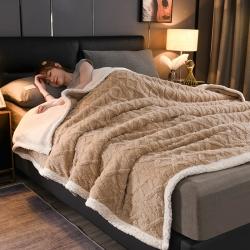 91家纺网 家纺一手货源 找家纺 （总）迷仙巢 2022新款塔夫绒多功能盖毯,卡其色,米白色,抹茶绿,柠檬黄,深空灰,香芋紫,樱花粉