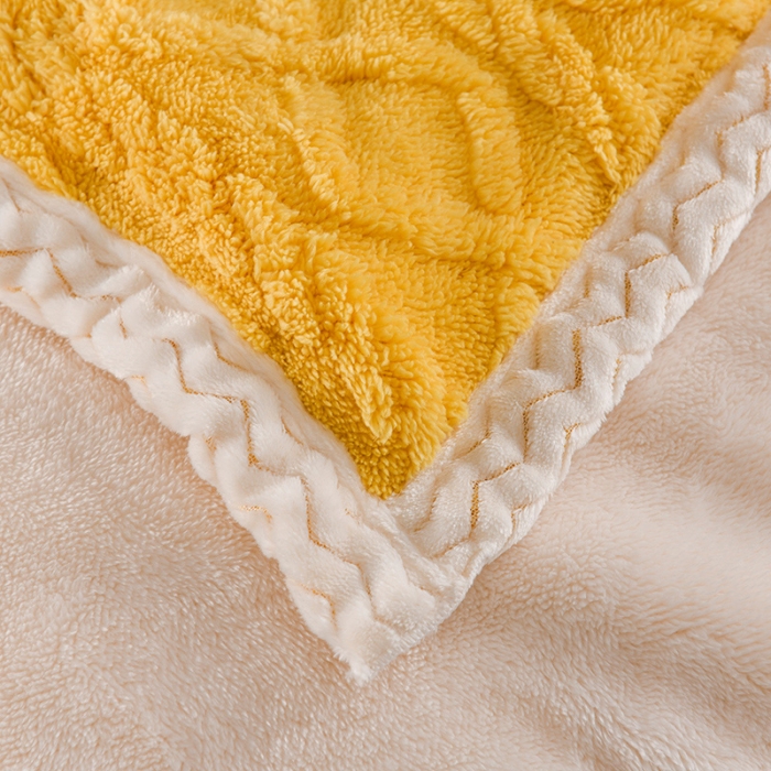 91家纺网 家纺一手货源 找家纺 迷仙巢 2022新款塔夫绒多功能盖毯 柠檬黄