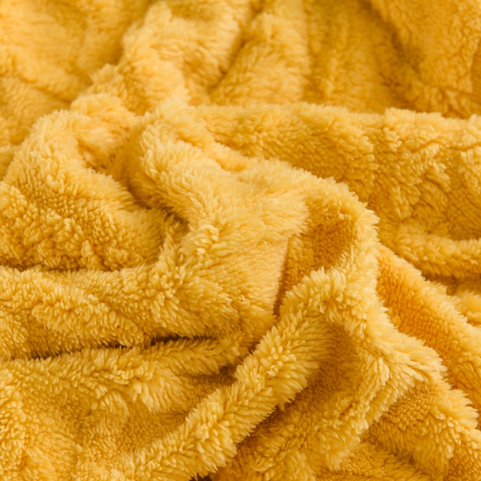91家纺网 家纺一手货源 找家纺 迷仙巢 2022新款塔夫绒多功能盖毯 柠檬黄