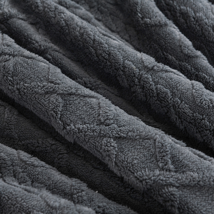 91家纺网 家纺一手货源 找家纺 迷仙巢 2022新款塔夫绒多功能盖毯 深空灰