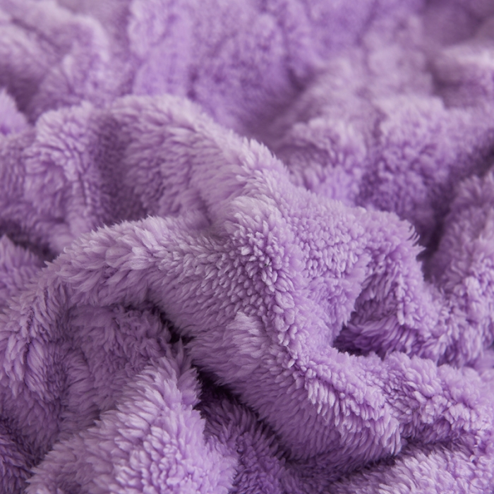 91家纺网 家纺一手货源 找家纺 迷仙巢 2022新款塔夫绒多功能盖毯 香芋紫