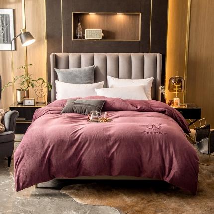 91家纺网 家纺一手货源 找家纺 （总）丽美人 2022新款加厚保暖纯色简约牛奶绒系列单品被套