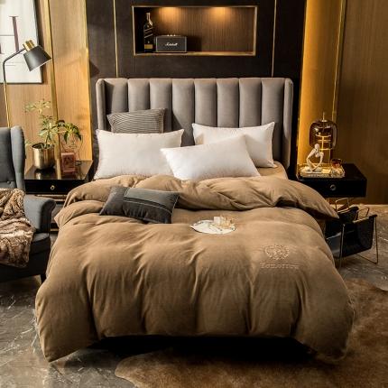 91家纺网 家纺一手货源 找家纺 （总）丽美人 2022新款加厚保暖纯色简约牛奶绒系列单品被套