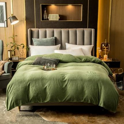 91家纺网 家纺一手货源 找家纺 （总）丽美人 2022新款加厚保暖纯色简约牛奶绒系列单品被套