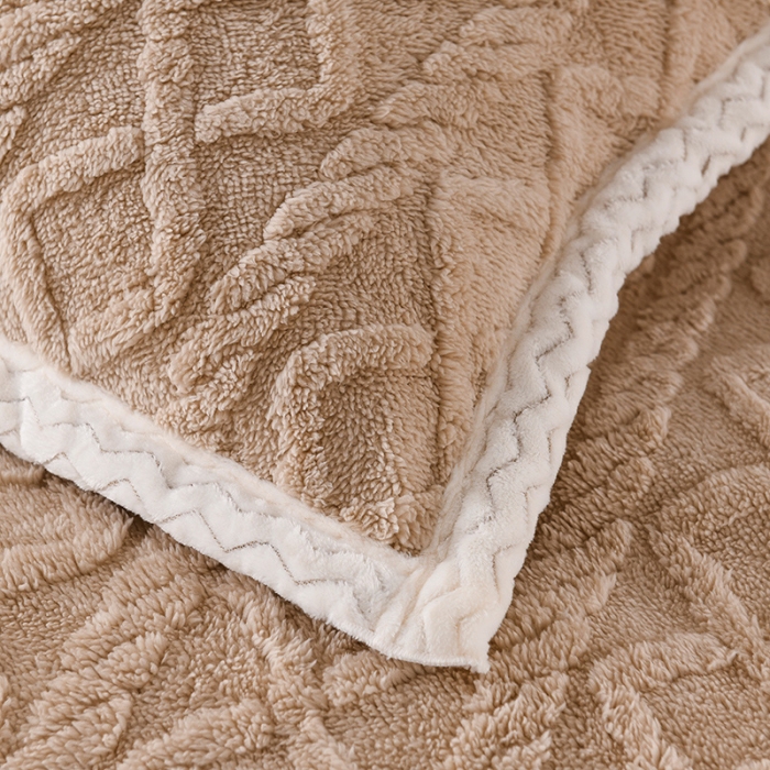 91家纺网 家纺一手货源 找家纺 （总）迷仙巢 2022新款塔夫绒拼北极绒贝贝绒包边四件套