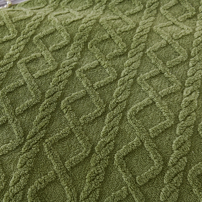 91家纺网 家纺一手货源 找家纺 迷仙巢 2022新款塔夫绒拼北极绒贝贝绒包边四件套 抹茶绿