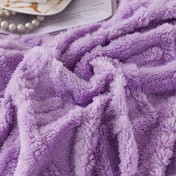 91家纺网 家纺一手货源 找家纺 迷仙巢 2022新款塔夫绒拼北极绒贝贝绒包边四件套 香芋紫