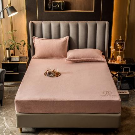 91家纺网 家纺一手货源 找家纺 （总）丽美人 2022新款加厚保暖纯色简约牛奶绒系列单品床笠