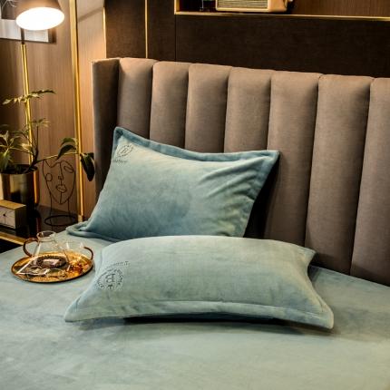 91家纺网 家纺一手货源 找家纺 （总）丽美人 2022新款加厚保暖纯色简约牛奶绒系列单品枕套