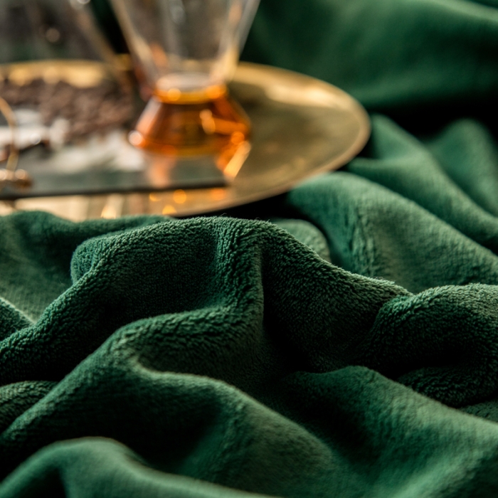 91家纺网 家纺一手货源 找家纺 丽美人 2022新款加厚保暖纯色简约牛奶绒系列单品枕套 松柏绿一只