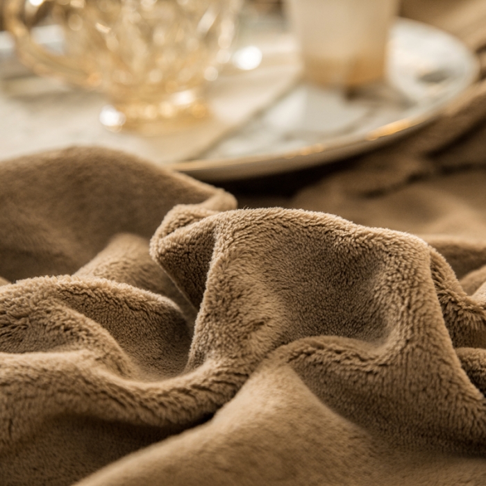 91家纺网 家纺一手货源 找家纺 丽美人 2022新款加厚保暖纯色简约牛奶绒系列单品枕套 香槟金一只