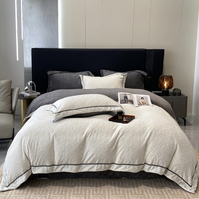 91家纺网 家纺一手货源 找家纺 (总) 优悦 2025新款加厚双面牛奶绒提花四件套