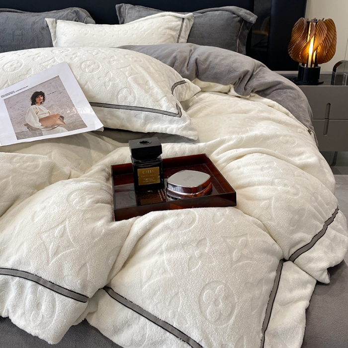 91家纺网 家纺一手货源 找家纺 (总) 优悦 2025新款加厚双面牛奶绒提花四件套