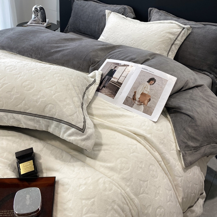 91家纺网 家纺一手货源 找家纺 (总) 优悦 2025新款加厚双面牛奶绒提花四件套