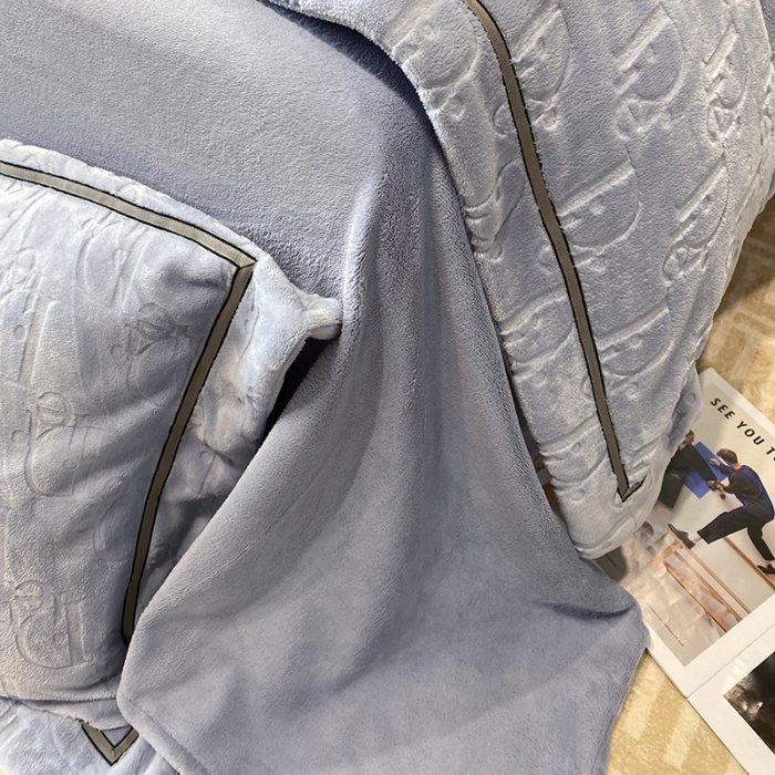 91家纺网 家纺一手货源 找家纺 优悦 2025新款加厚双面牛奶绒提花四件套 挪威-蓝