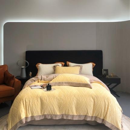 馨蕊 2022新款秋冬轻奢煦暖绒四件套-丽莎 丽莎-柠檬黄