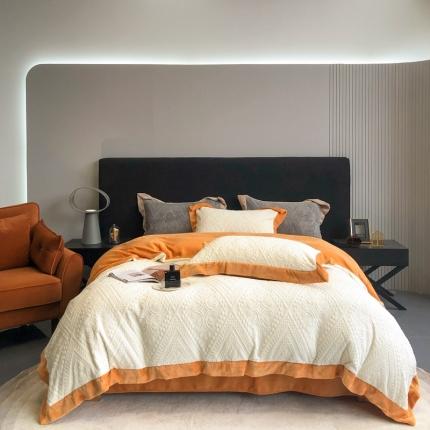 馨蕊 2022新款秋冬轻奢煦暖绒四件套-丽莎 丽莎-月光白