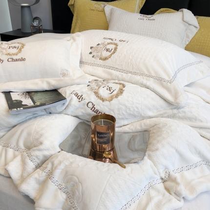 总 馨蕊 新款秋冬轻奢刺绣煦暖绒四件套-莫奈 (图一)