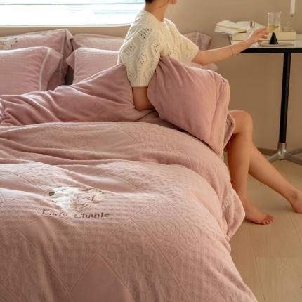 总 馨蕊 新款秋冬轻奢刺绣煦暖绒四件套-莫奈 (图二)