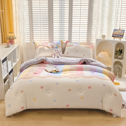 91家纺网 家纺一手货源 找家纺 （总）预言A类针织棉大豆被豆豆被冬被子春秋被被芯直播热销爆款