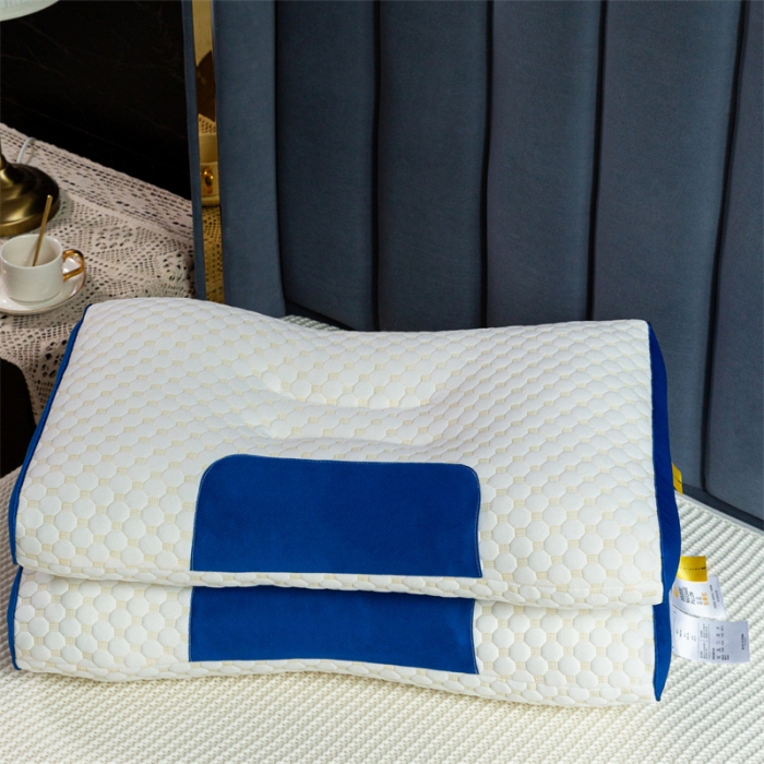 91家纺网 家纺一手货源 找家纺 多点家居2022新款4D立体按摩护颈枕 蓝色