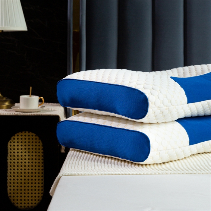 91家纺网 家纺一手货源 找家纺 多点家居2022新款4D立体按摩护颈枕 蓝色