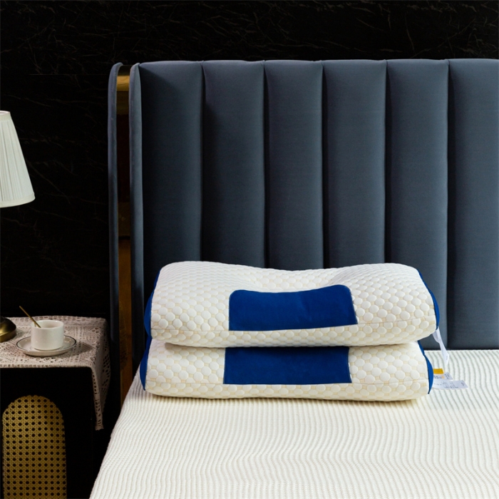 91家纺网 家纺一手货源 找家纺 多点家居2022新款4D立体按摩护颈枕 蓝色