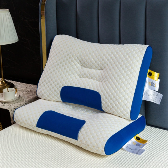 91家纺网 家纺一手货源 找家纺 多点家居2022新款4D立体按摩护颈枕 蓝色